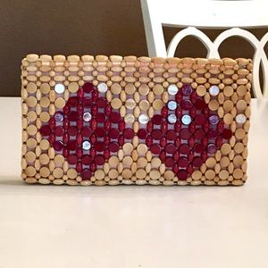 Retro Wood Beaded Clutch